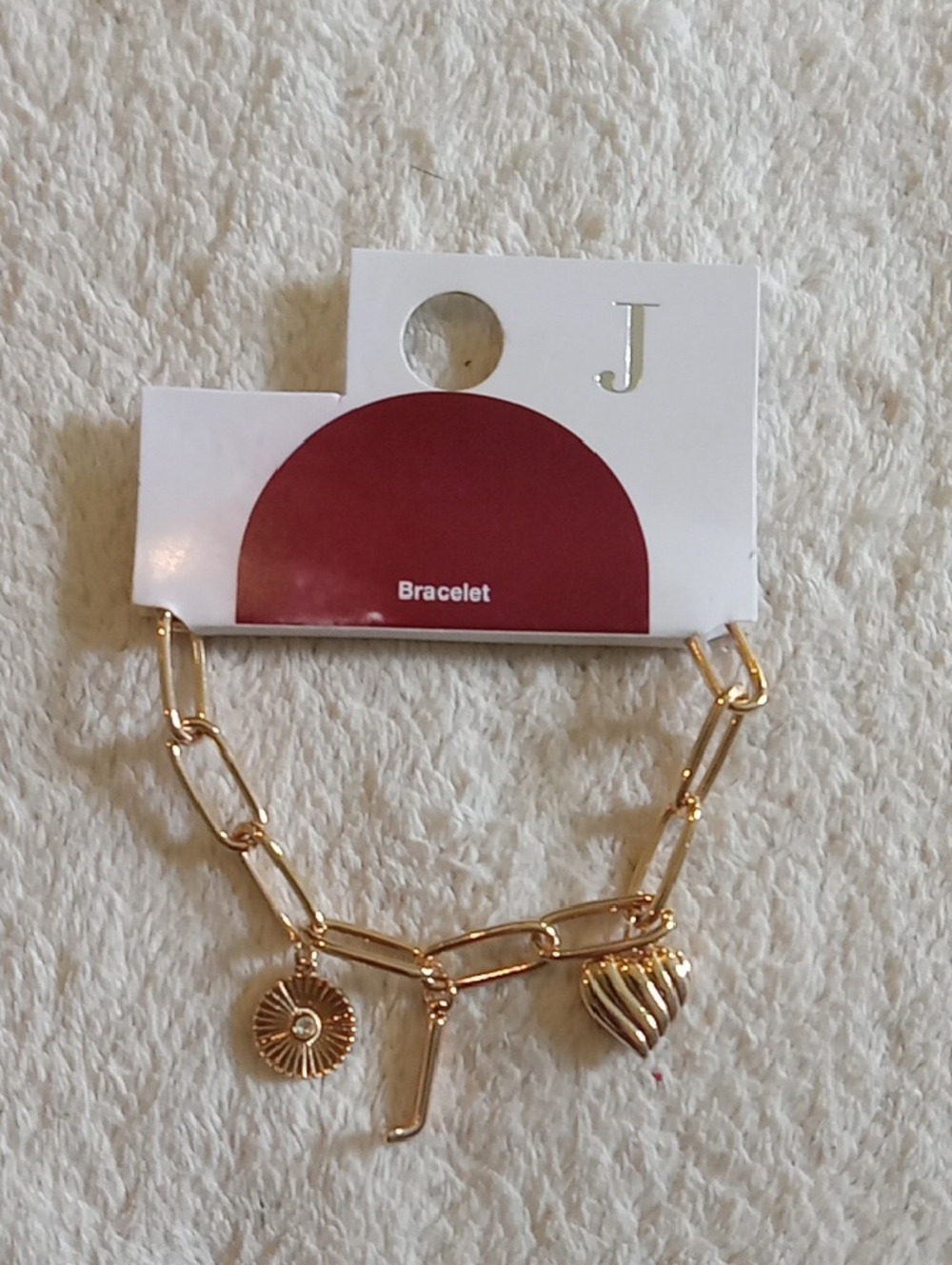 NWT Gold Charm Link Initial Bracelet